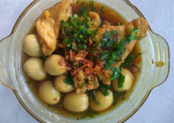 Semur telor puyuh,tahu dan tempe