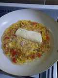Omelette mixto en sartén