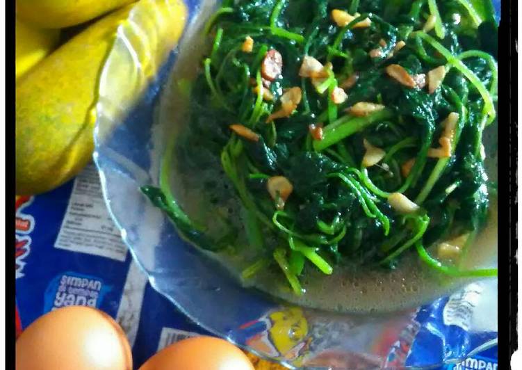 Cara mudah memasak 🌿 Cah bayam bawang putih🌿 ala mak irit yang sempurna