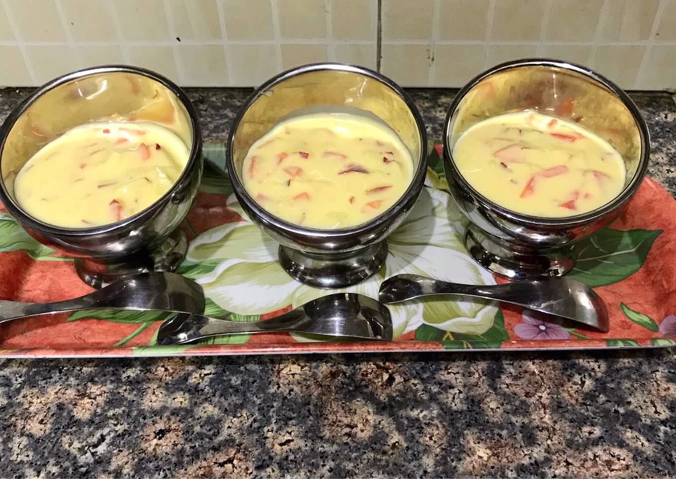 Apple papaya custard