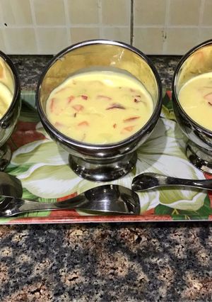 A picture of Apple papaya custard.