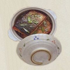 A picture of Claypot salmon .