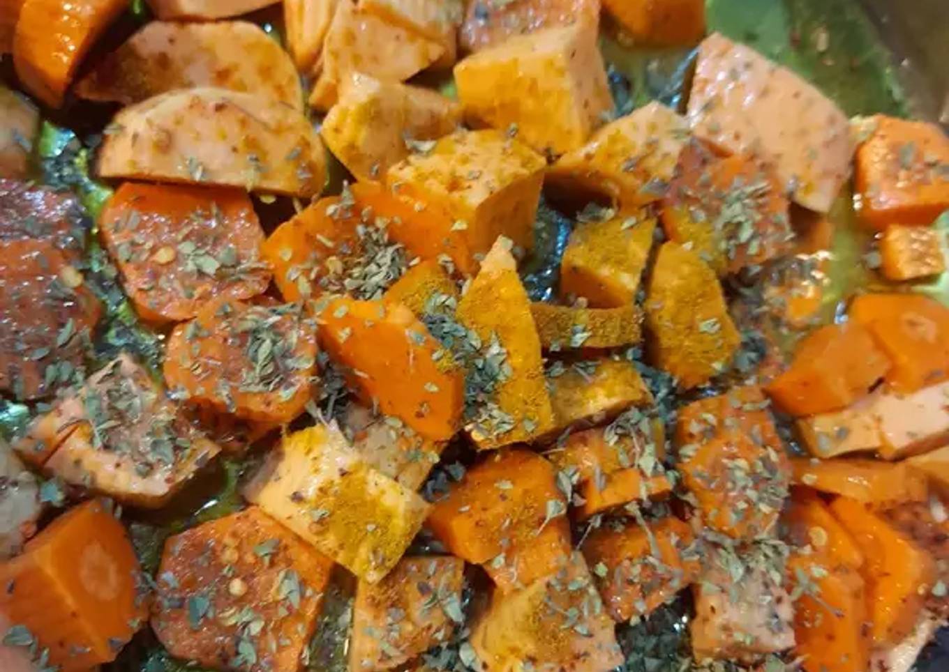 Boniatos y zanahorias al horno súper ricoo