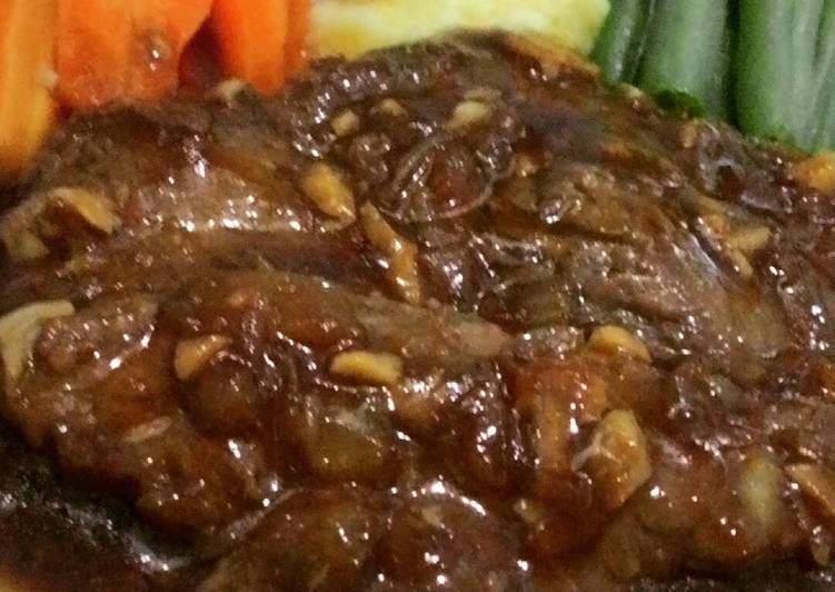 Resep Steak lada hitam with mashed potato Anti Gagal