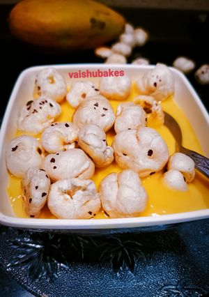 A picture of Quick Mango Makhana Pudding.