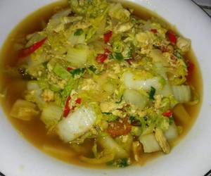 Resep Mudah Tumis kuah sawi putih telur orak arik Lezat Mantap