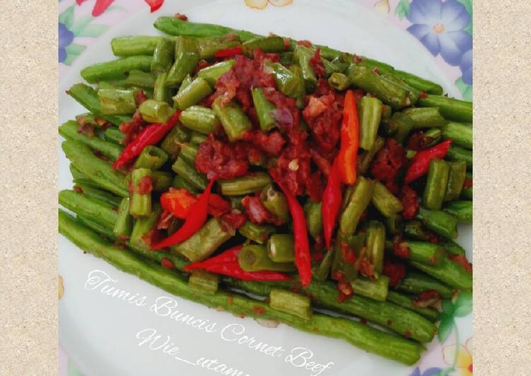 Bumbu Menyiapkan Tumis Buncis Cornet Beef Lezat