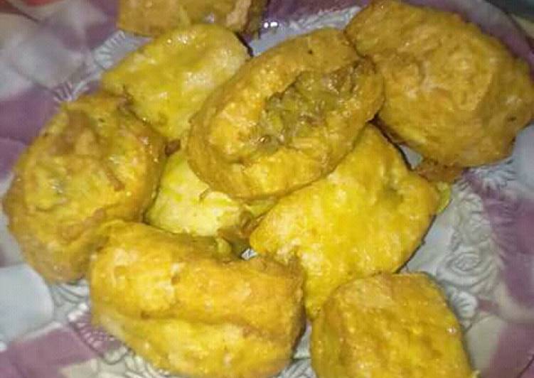 Tahu isi sayur pedas bumbu lengkap