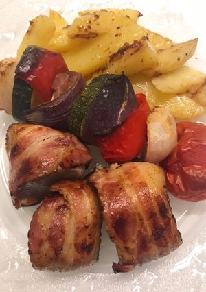 Baconba tekert sertésszűz recept fotója