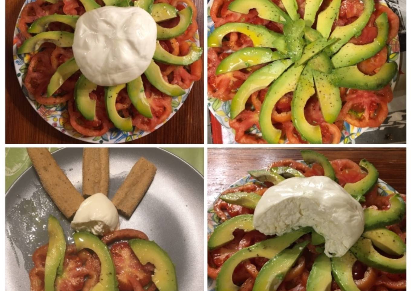 Ensalada de tomate 🍅 aguacate 🥑 y burrata 🧀