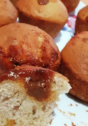 Una foto de Magdalenas de banana y dulce de leche