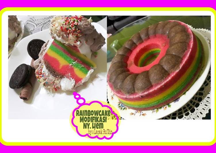 Cara Gampang Membuat Rainbowcake Modifikasi Ny. Liem yang sempurna