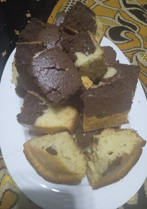 صورة لوصفة كيكه الرخاميه