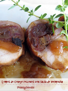 Una foto de Lomos de Conejo Rellenos con Salsa de Vermouth