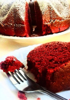 A picture of Red Velvet Bundt Cake #eastercontest.