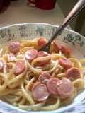 Fideos con salchicha 😋, lechosos y deliciosos 🤤😵😍
