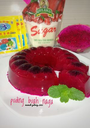 Foto resep Puding buah naga
