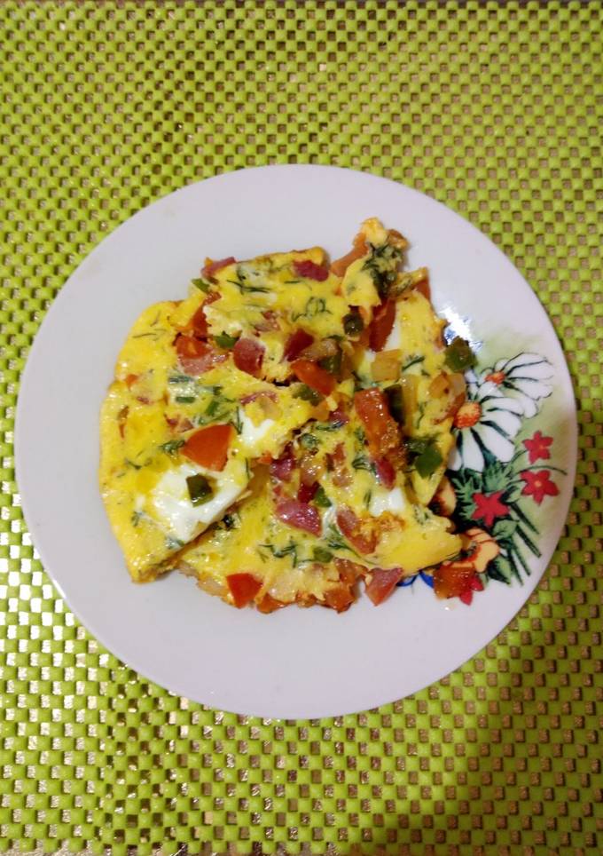 Яичница с овощами💛