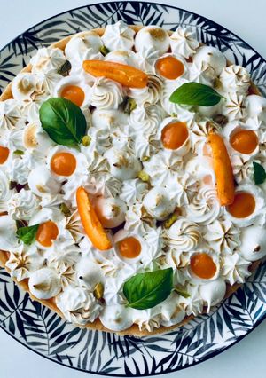 Une photo de Tarte à l’abricot meringuée