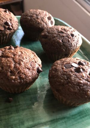 Una foto de Muffins de chocolate y lentejas