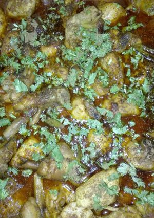 A picture of Chicken Tikka Masala Karahi with Coal Dum.