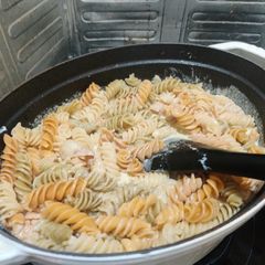 A picture of Gorgonzola and Guanciale Pasta.