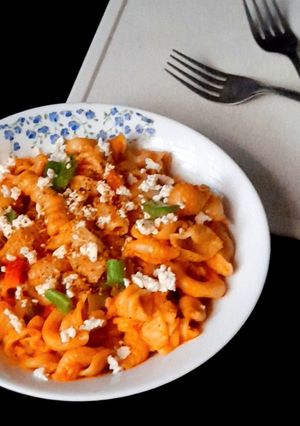 A picture of Jain Paneer Pasta.