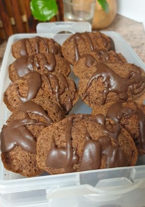 Una foto de Madeleine de chocolate