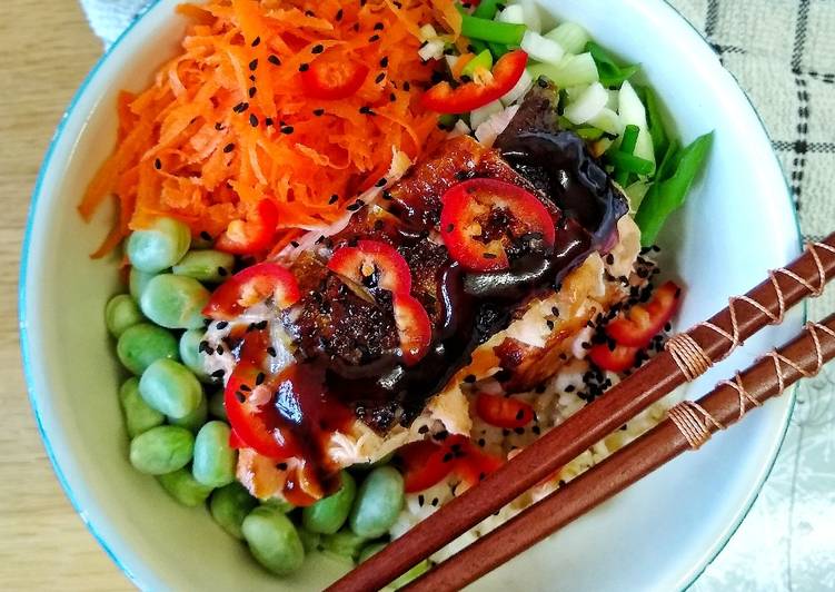 Teriyaki Glazed Salmon Donburi Teriyaki Glazed Salmon Donburi