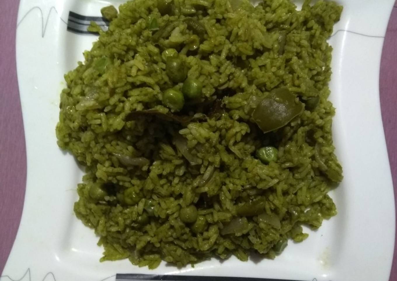 Green pulao