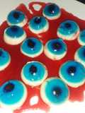 Ojos ensangrentados (postre Halloween)