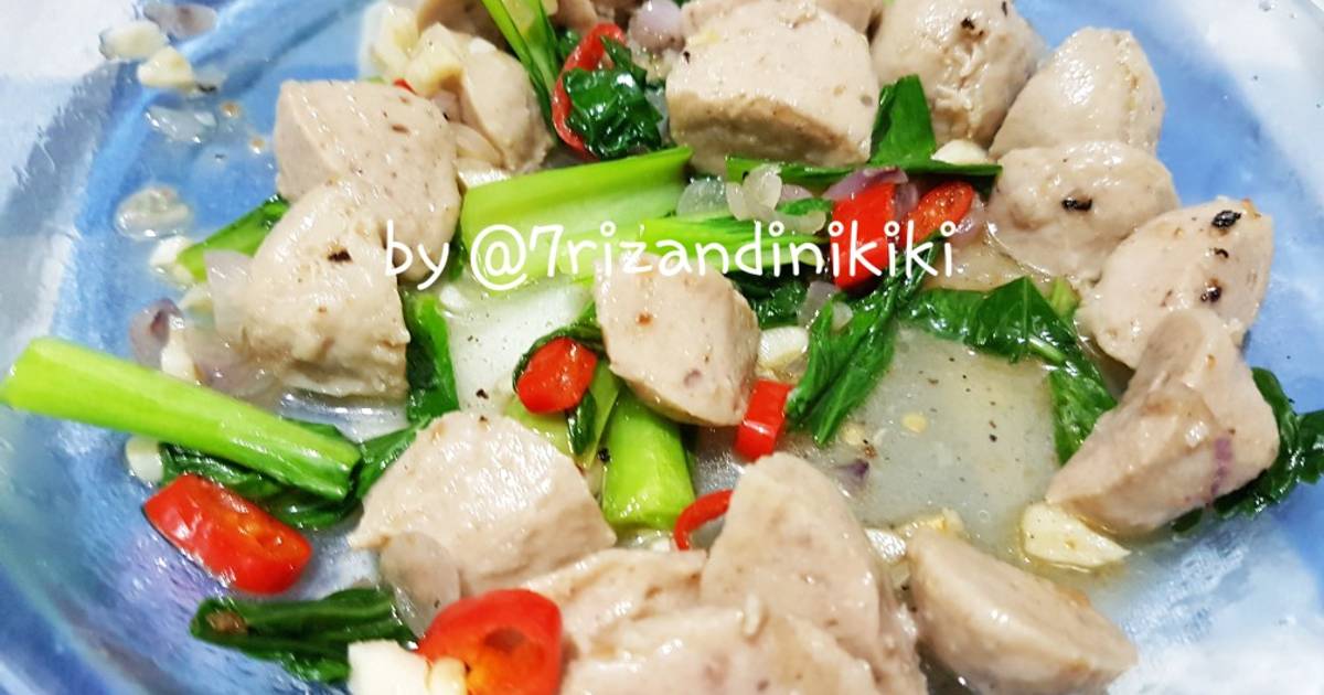 Resep Oseng Sawi Baso Oleh Kiki Rizqi Andini Cookpad