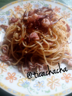 Foto resep Spaghetti Aglio e Olio With Octopus