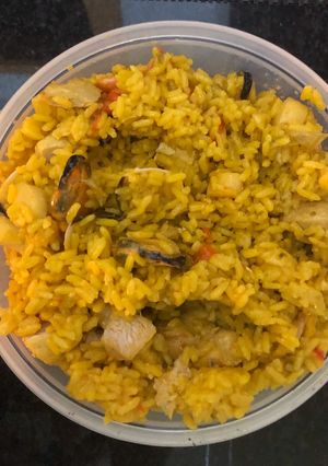 Una foto de Arroz en paella... a mi manera