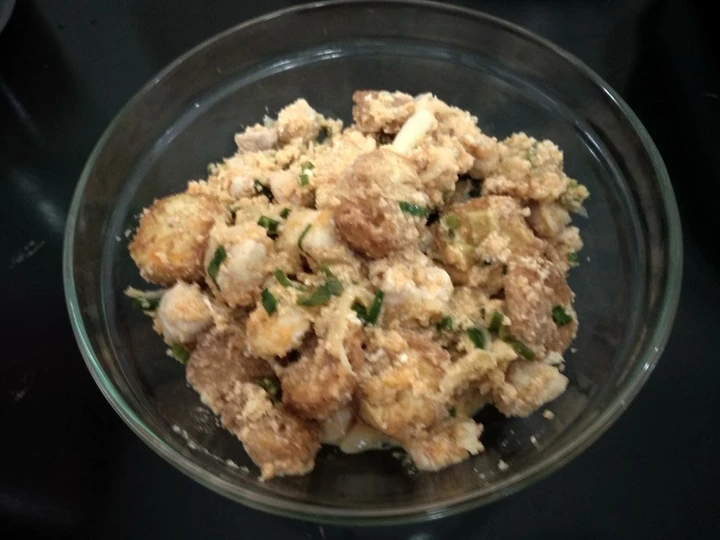 Cara Gampang Membikin Resep Tahu ayam saus telur asin yang Lezat Anti Ribet, Lezat Sekali