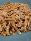 Tallarines a la crema de pollo