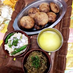 A picture of Baked Bihari  litti.