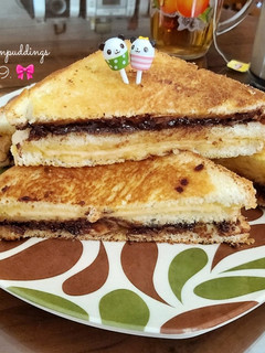 Foto resep Chocolate Cheese Almond Sandwich