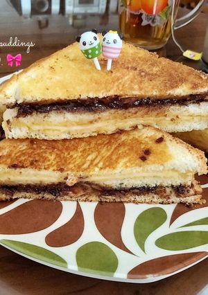 Foto resep Chocolate Cheese Almond Sandwich