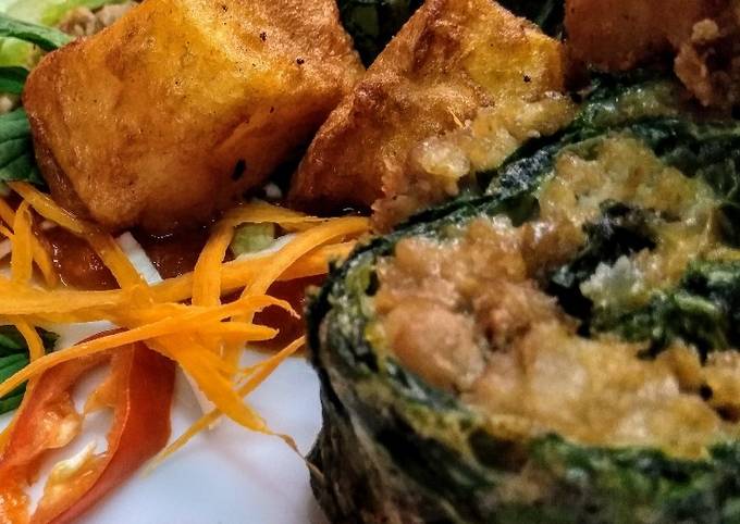Baked Spinach chicken cheese roll