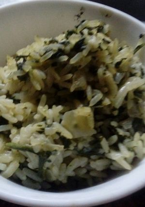 Una foto de Arroz con espinaca