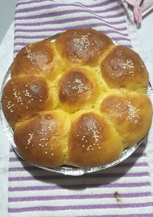 A picture of Pumpkin bread with chocolate filling.