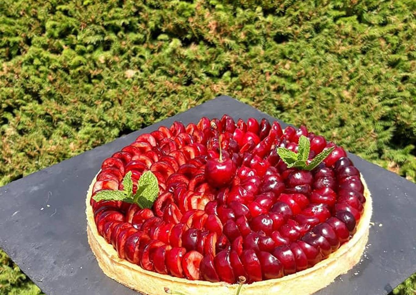 Tarte amandine cerises