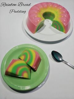 Foto resep 17. Rainbow Bread Pudding