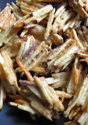 A picture of Sweet Potato & Carrot ‘Kakiage’.