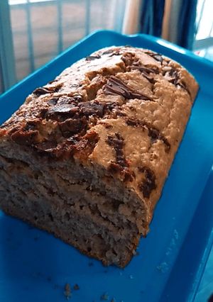 Una foto de Budín de banana y chocolate