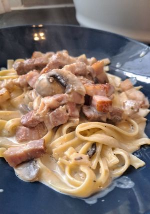 Une photo de Tagliatelles alla boscaiola
