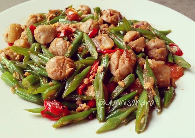 Orak arik telur buncis bakso pedas