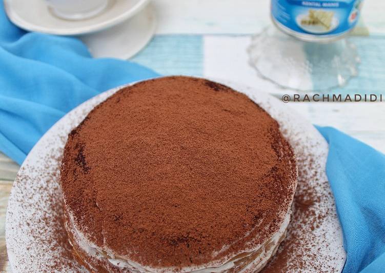 Resep Moccacino crepe cake Anti Gagal