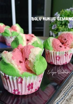 Foto resep Bolu Kukus Semangka